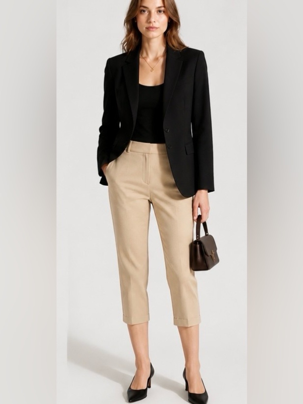 J CREW Campbell Capri Beige Tan Stretch Pants Career Casual